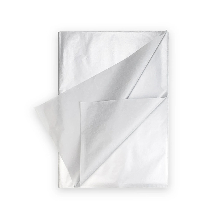 Feuilles de papier de soie argent pour emballage 50 x 75 cm