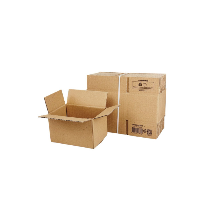 Carton simple cannelure 15 x 10 x 9,2 cm – Emballage recyclé et recyclable | Embaleo