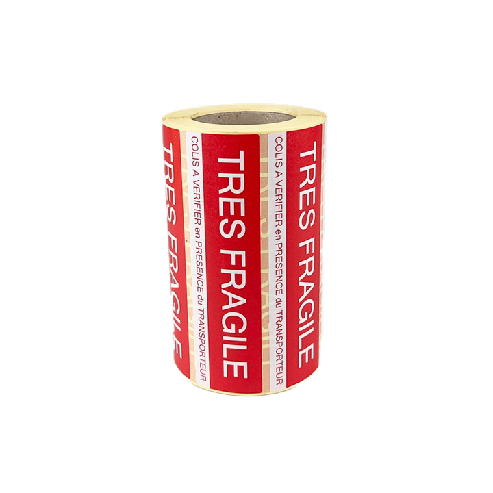 Étiquette adhésive "Très fragile"