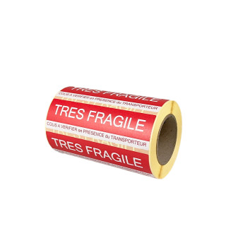 Étiquette adhésive "Très fragile"