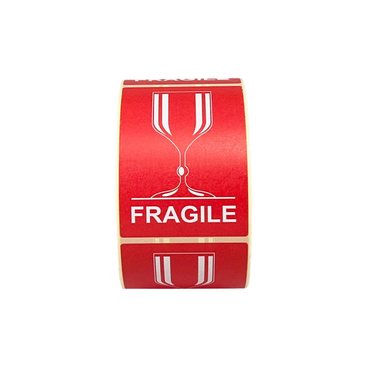 Étiquette Rouge "FRAGILE" en rouleau