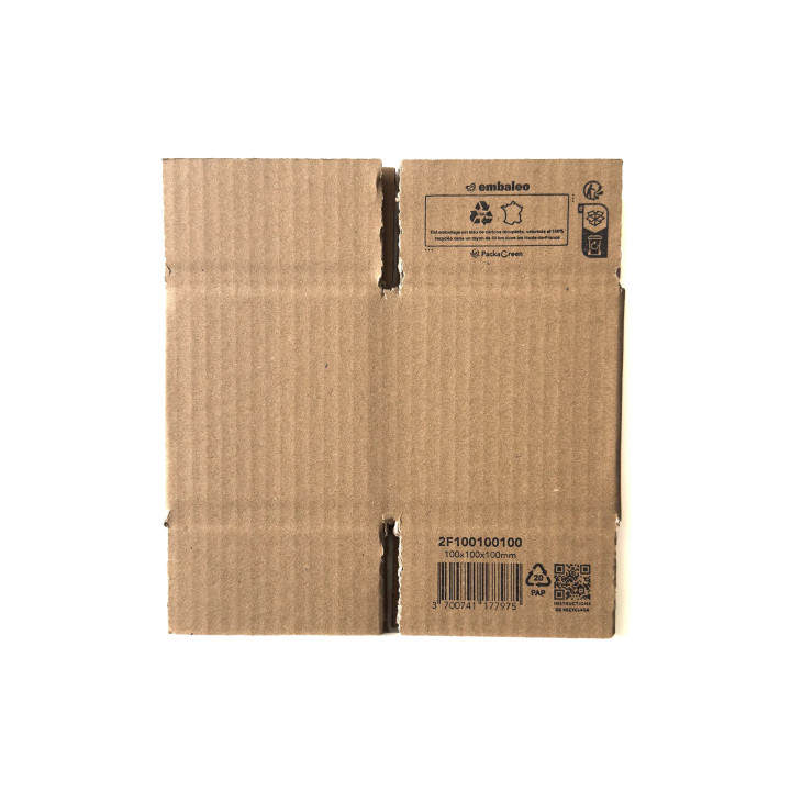 Carton cube 10 x 10 x 10 cm – Simple cannelure recyclée Packagreen | Embaleo