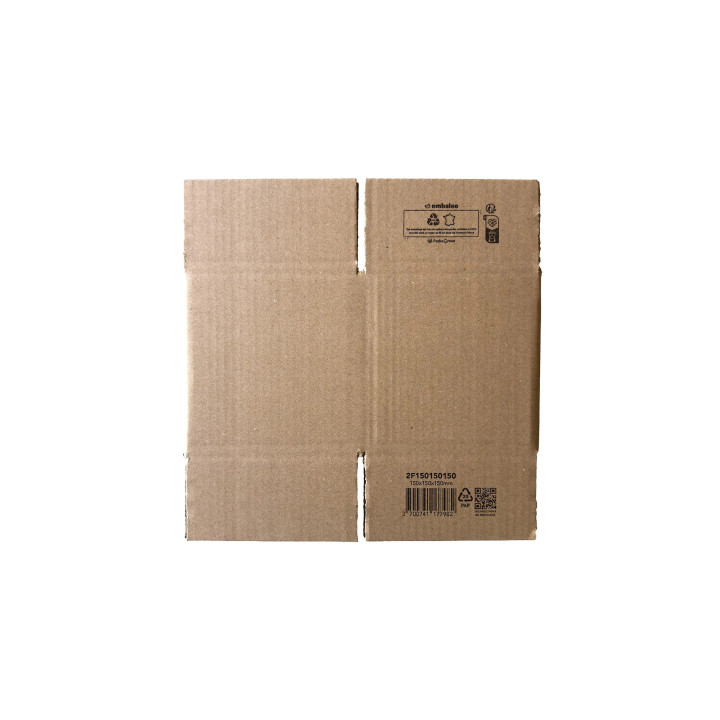 Carton cube 15 x 15 x 15 cm – Simple cannelure recyclée Packagreen | Embaleo