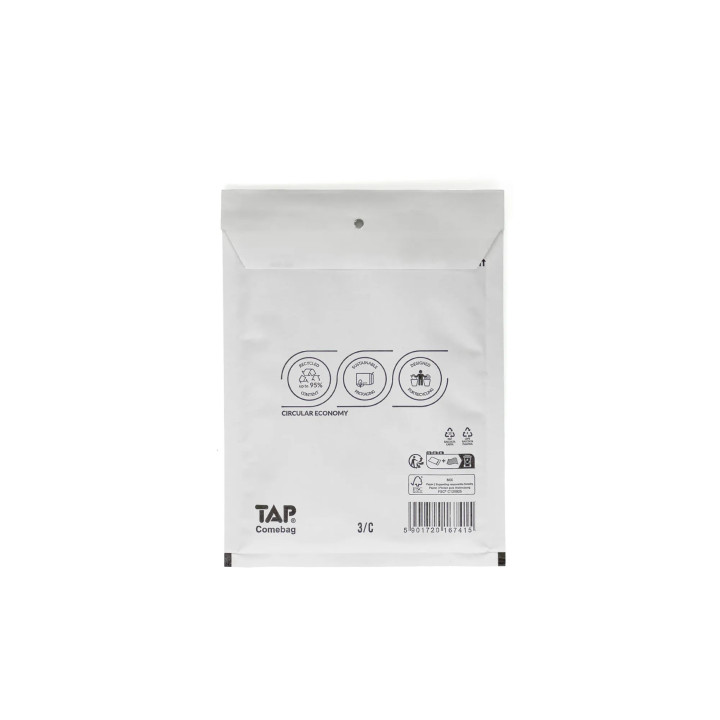 Enveloppe bulle en papier kraft blanc 15 x 21,5 cm 100% recyclable