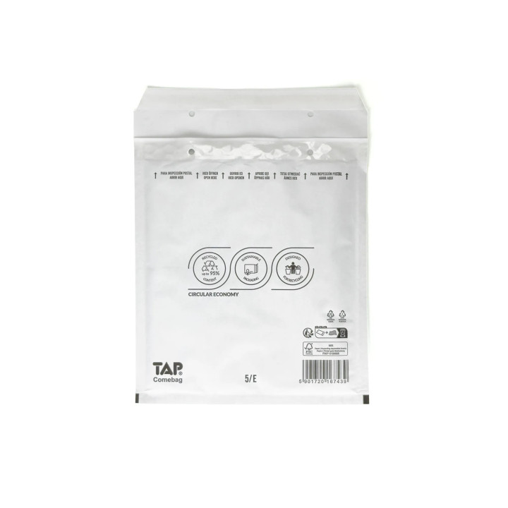 Enveloppe bulle en papier kraft blanc 22 x 26,5 cm 100% recyclable
