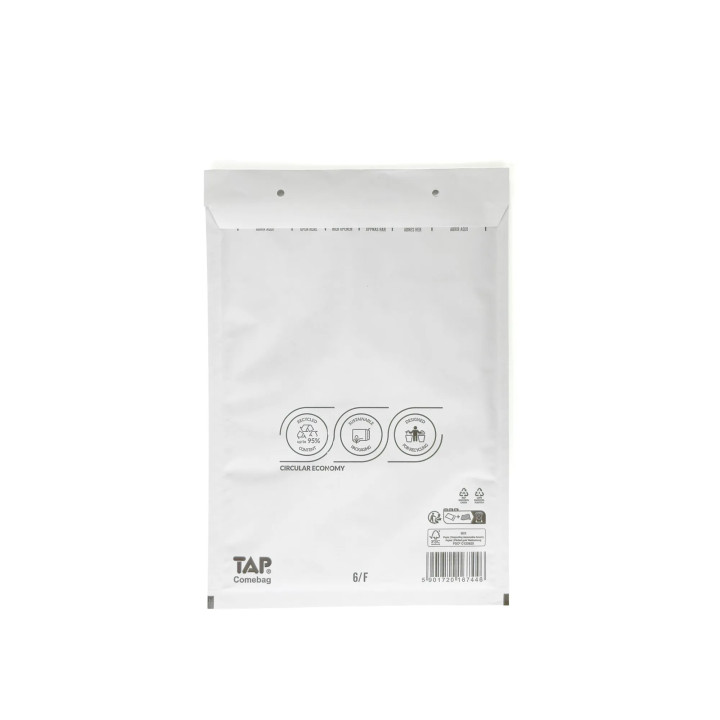 Enveloppe bulle en papier kraft blanc 22 x 34 cm 100% recyclable
