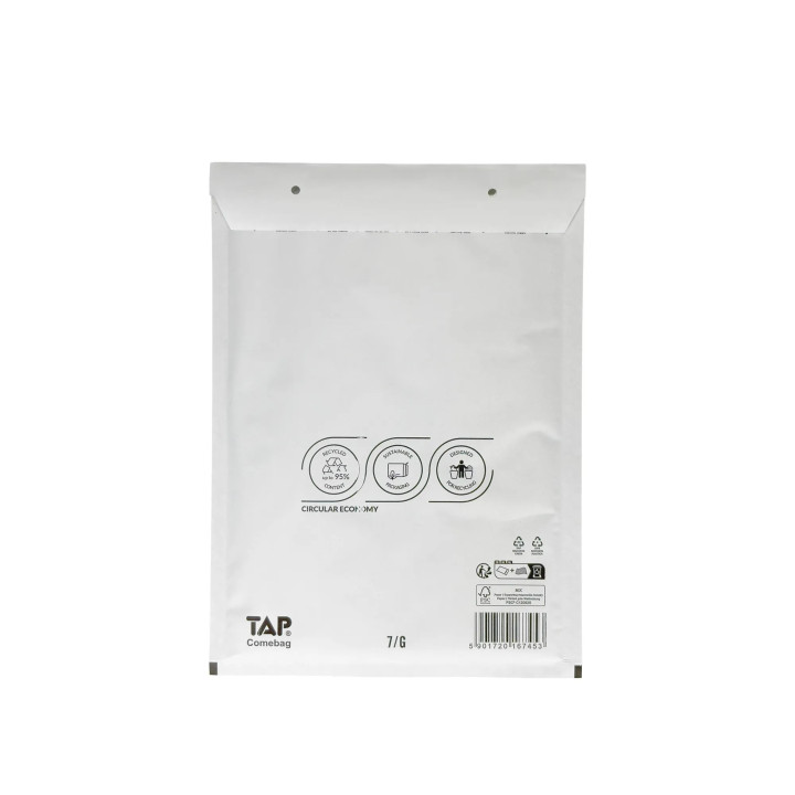 Enveloppe bulle en papier kraft blanc 23 x 34 cm 100% recyclable