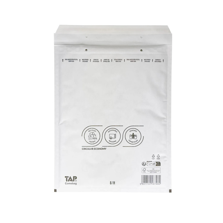 Enveloppe bulle en papier kraft blanc 27 x 36 cm 100% recyclable