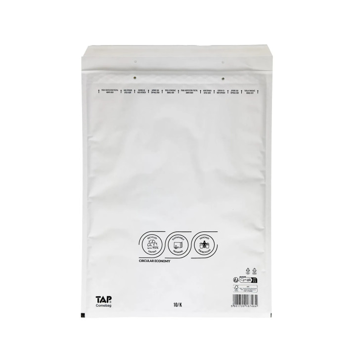 Enveloppe bulle en papier kraft blanc 35 x 47 cm 100% recyclable