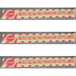 Ruban de masquage plastifié "Merci de ne pas franchir la limite" 5 CM x 33 M