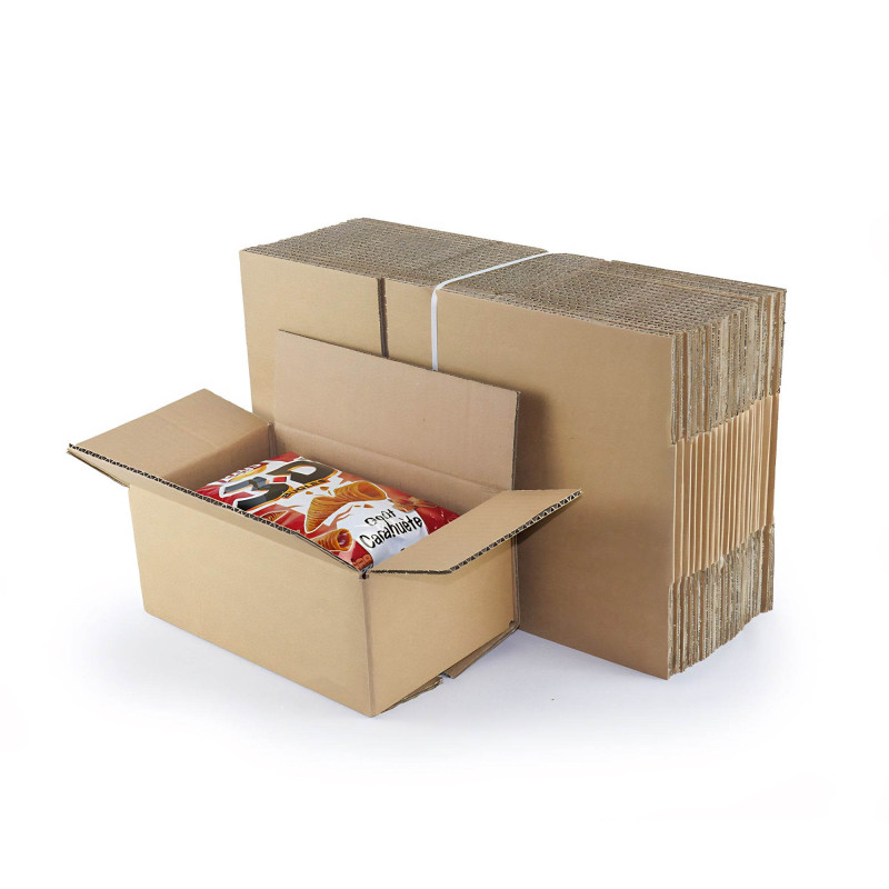 200 Cartons Colis Simple Cannelure 25x17,5x10 Cm - Brun, Norme FEFCO 0201 - Idéal Envoi Postal