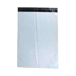 Enveloppe plastique indéchirable inviolable-blanche opaque pochette  Dimensions 12 X 17 + 4 cm en 60 microns Par 100 Pcs