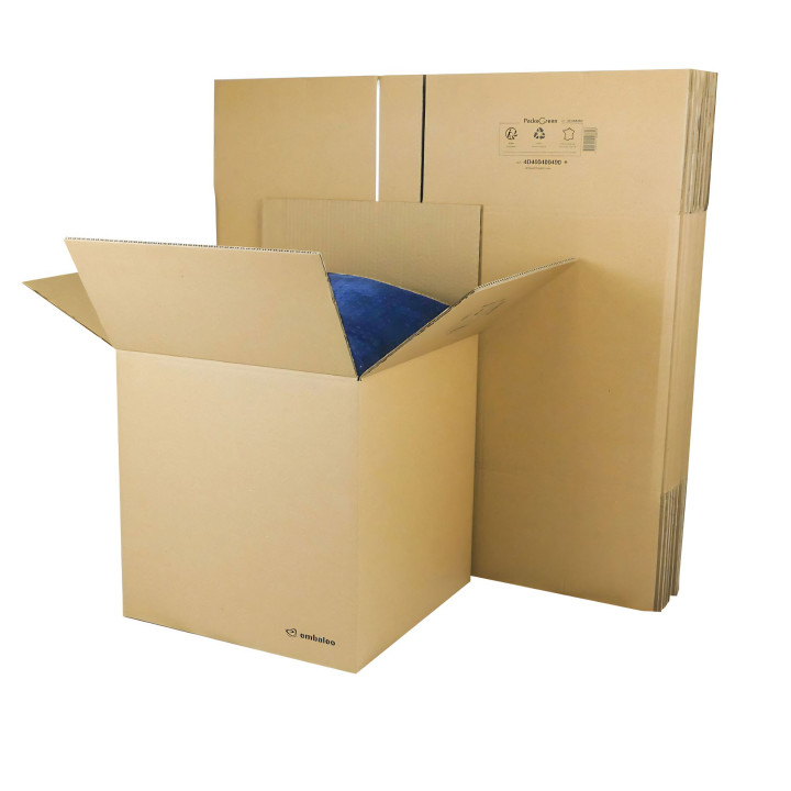 Boite en carton double cannelure cubique 40x40x40 cm