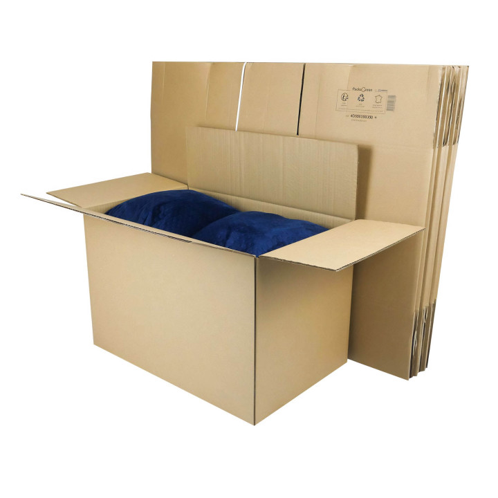 Kit De 10 Cartons De Déménagement Renforcés Avec Poignées - 55x35x30 Cm, Résistance Jusqu'à 25 Kg, Fabriqués En France
