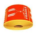 Etiquette Rouge "FRAGILE" en rouleau
