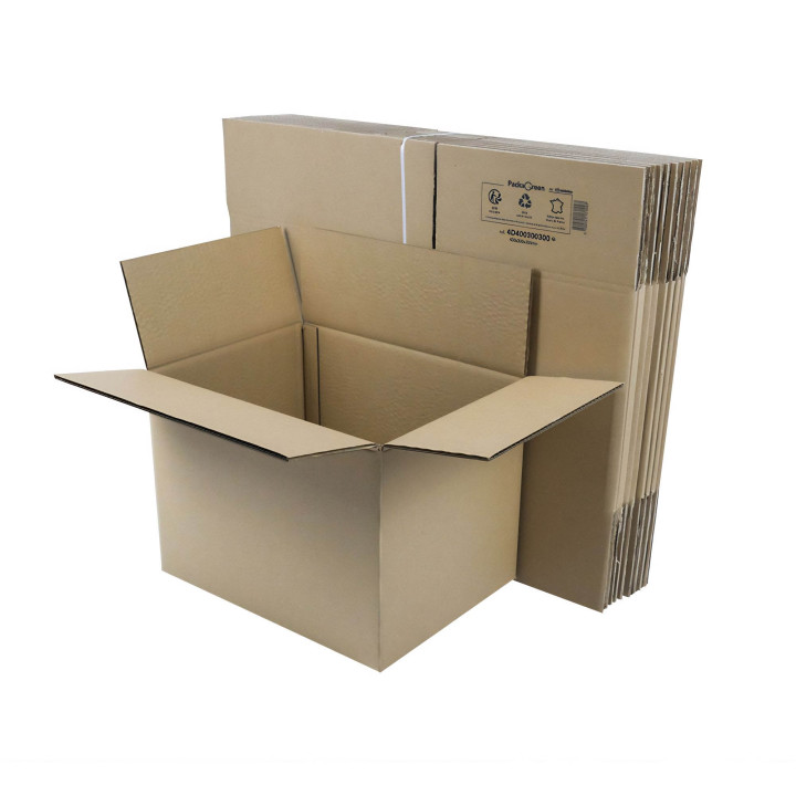 Caisse carton Galia double cannelure avec couvercle