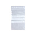 Sachets Zip transparents à bandes blanches 10 x 15 cm