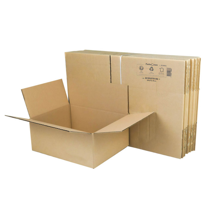 Carton d'emballage simple cannelure 47x10x44 cm (Lot de 10)