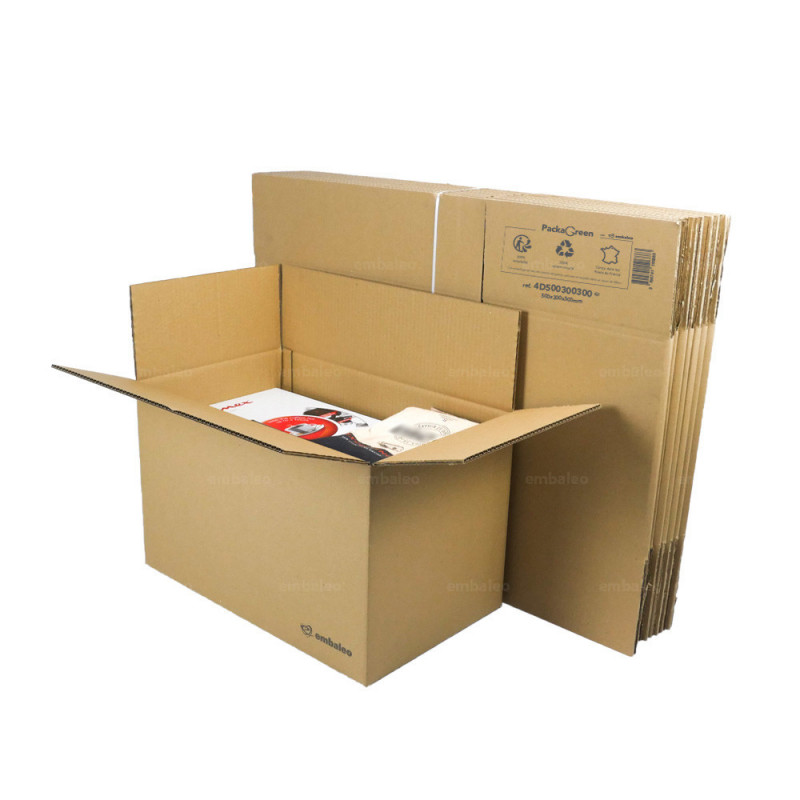boîtes en carton ondulé légères Lot de 5 boîtes en carton double vague Havane solides et résistantes déménagement 30 x 30 x 30 cm boîte demballage fabriquées en Italie 