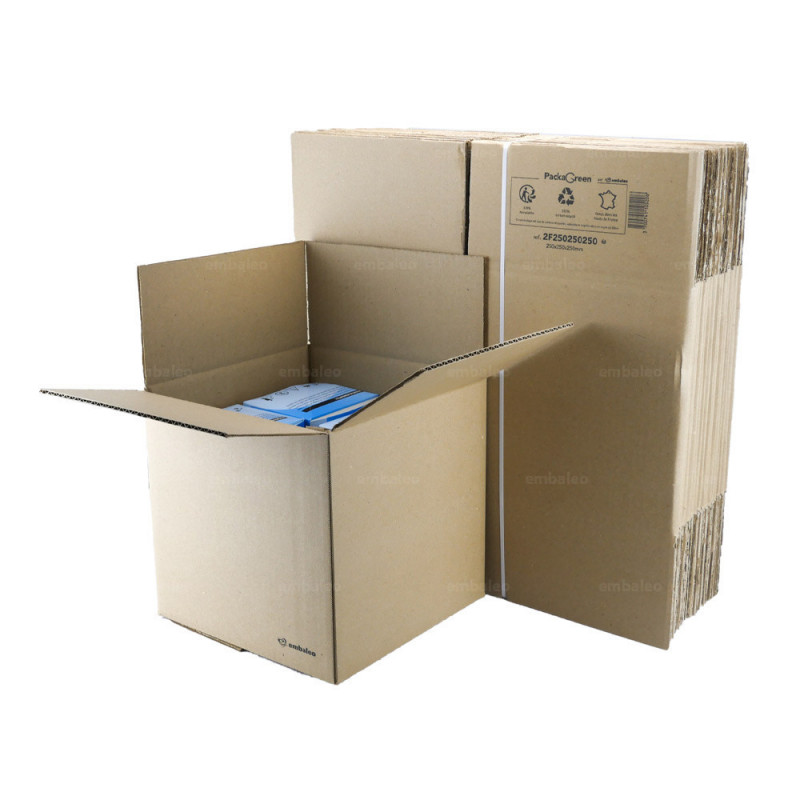 Boîtes en carton blanc 35 x 25 x 25 cm. Boîtes d'emballage en