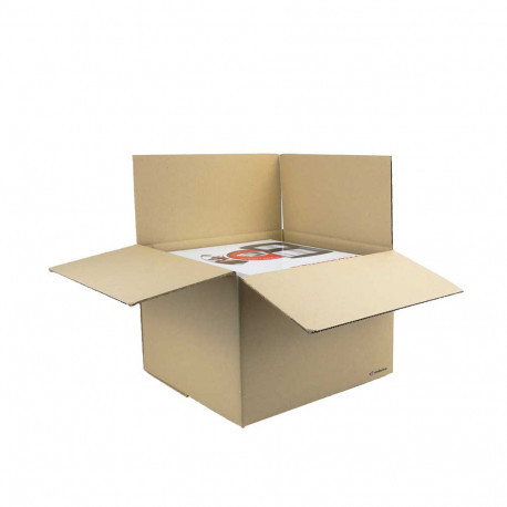 Boîte en carton pliant ondulé à 1 cannelure, dimensions intérieures  350x350x100 mm, qualité 1. 20B