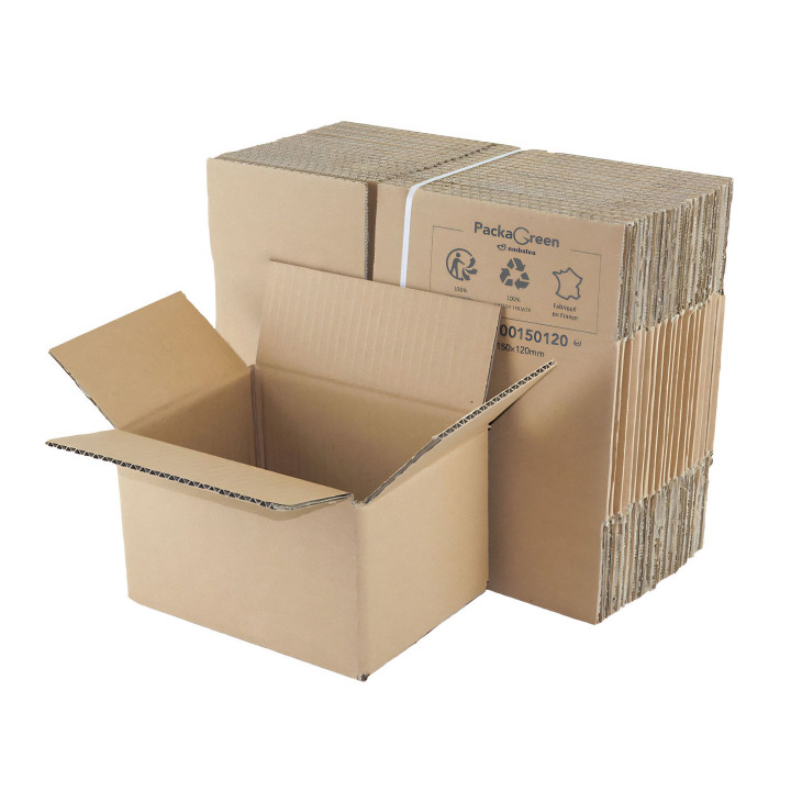 Carton petit colis Simple Cannelure 20 x 15 x 15 cm x 10 - MaxxiDiscount