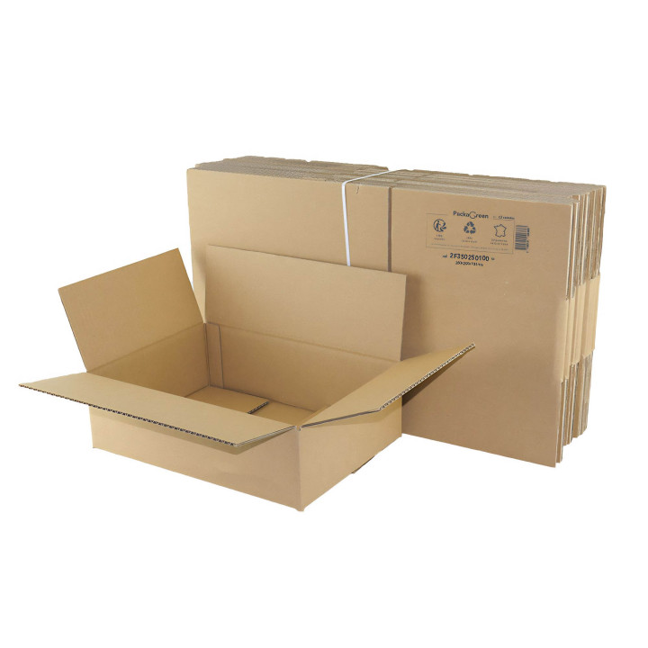 Lot De 20 Cartons D'expédition Pliables - Carton Ondulé Marron - 20 X 15 X 5 Cm - Jusqu'à 8kg - Pour Petits Colis Et Envois