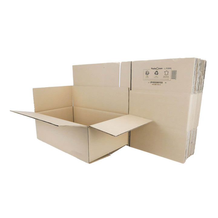 Boîte d'expédition réversible kraft et blanc en carton micro-cannelé 23 cm