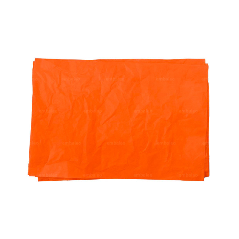 Feuilles de papier de soie orange pour emballage 50x75cm