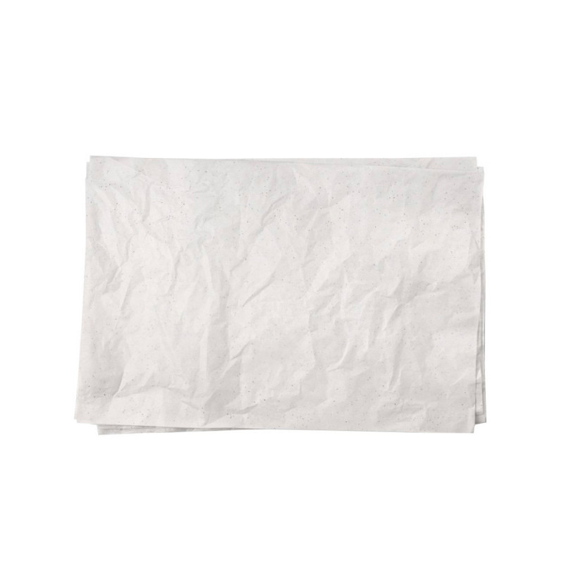 Feuilles de papier de soie blanc pailleté pour emballage 50x75cm