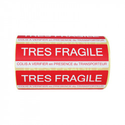 Étiquette "TRES FRAGILE"