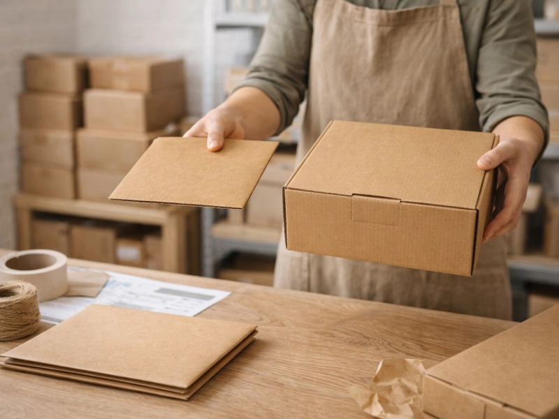 Boîte en carton pour expédition de colis avec emballage recyclable