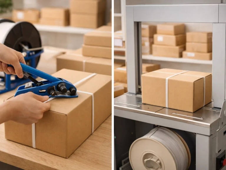 comparatif entre une cercleuse manuelle et automatique