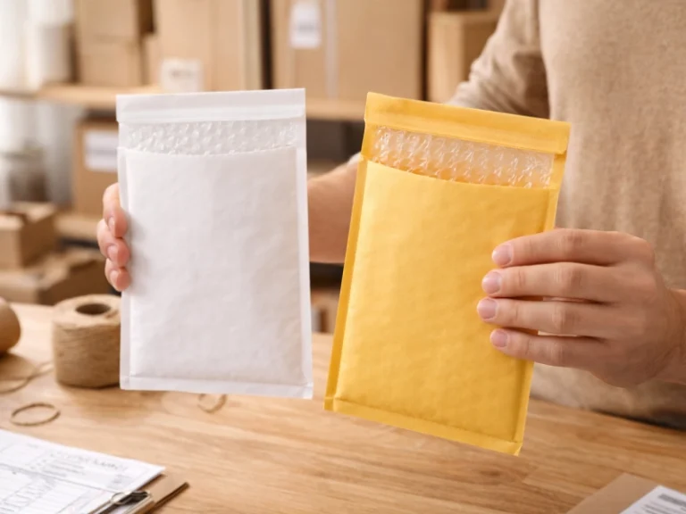 enveloppes bulles tenues dans les mains d'une personne