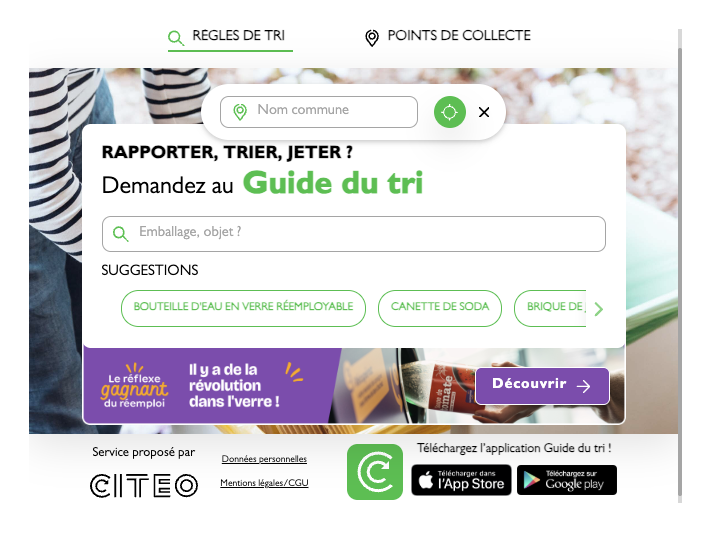Exemple de tri sélectif