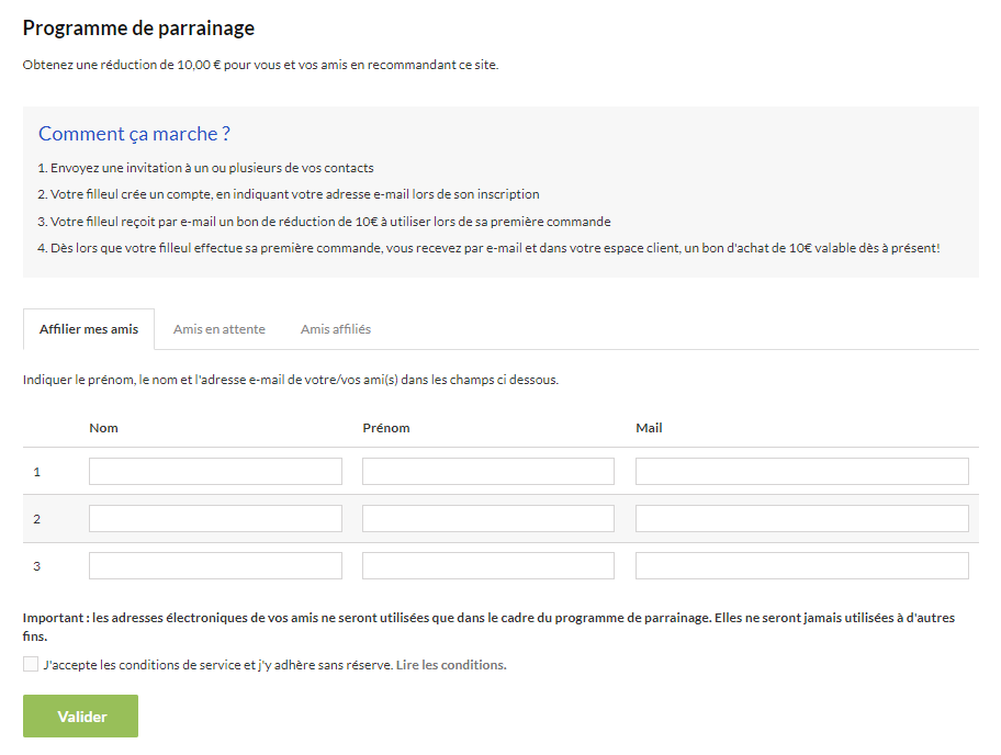 Programme de parrainage