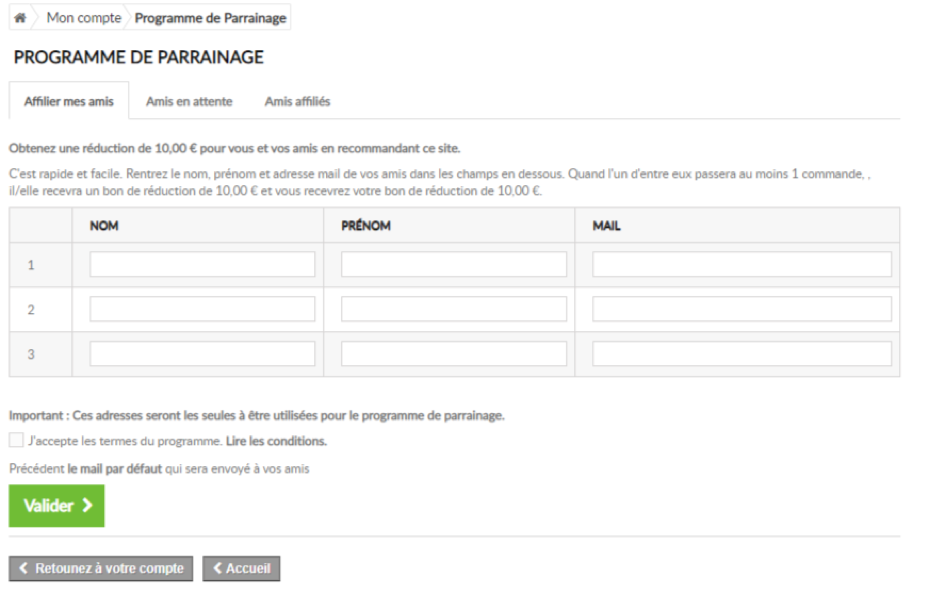 Programme de parrainage