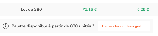 Demander un devis palette