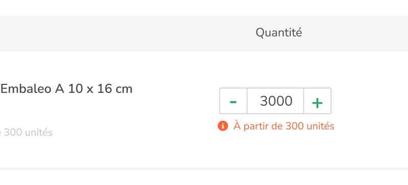Modifier quantité devis